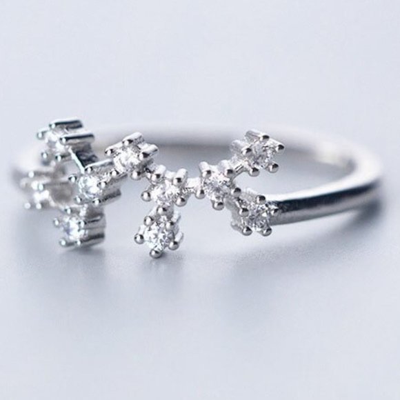 😍Zodiac Constellations Sagittarius Silver Size Adjustable Ring For Women, F182 - Picture 5 of 5